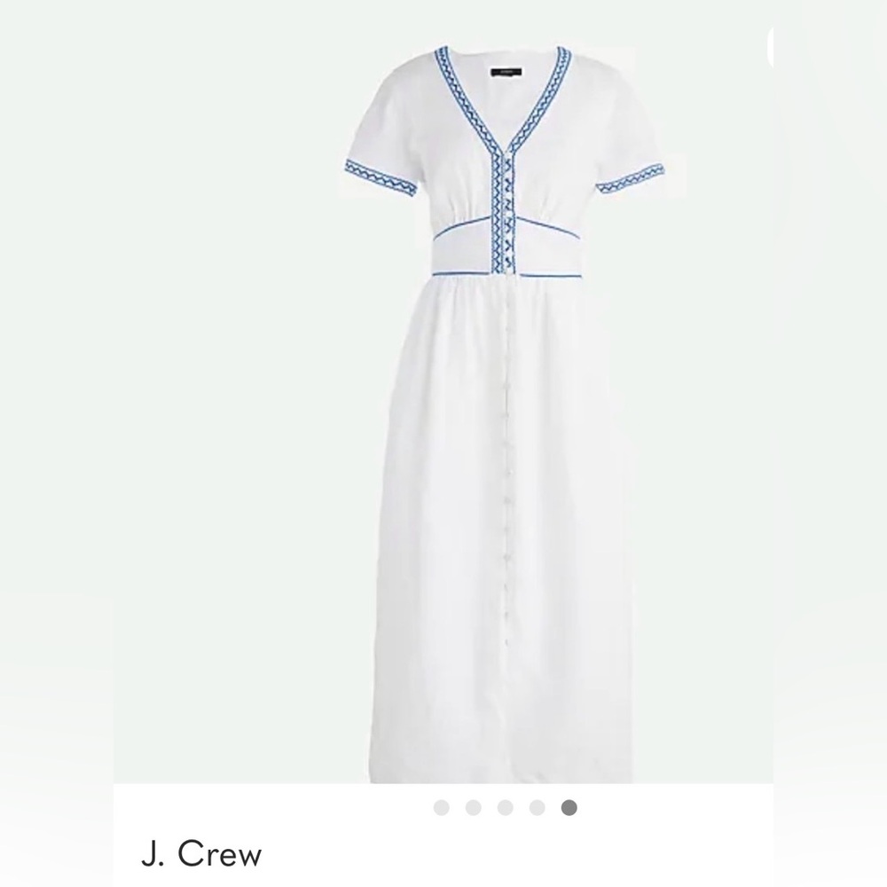 J. Crew White Linen “Mama Mia” Summer Dress